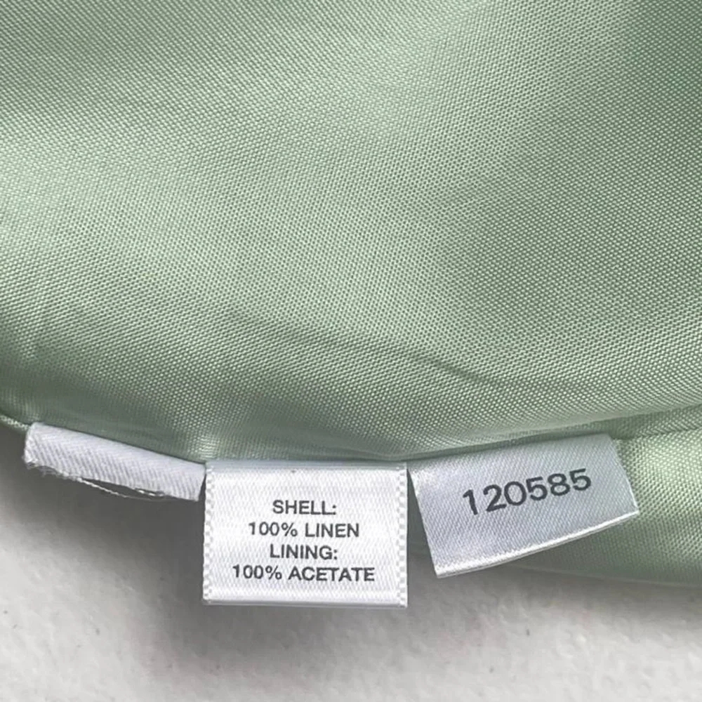 Loft‎ Ann Taylor Women’s Skirt  Green A Line Pleated 100% Linen Lined Sz 8